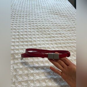 J.Jill Red Skinny Leather Belt